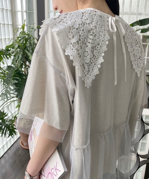 AS KNOW AS PINKY（アズノゥアズピンキー）の「セーラーフラワーカラー付け襟（付け襟・レディース・ブラック/オフホワイト・FREE）」の5枚目の写真