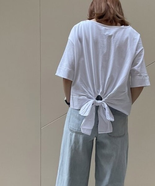 GAP(ギャップ)の「タイバックTシャツ(Tシャツ/カットソー・レディース・ホワイト/ブラック/ネイビー/その他・S/M/L/XL/XS/XXS)」の2枚目の写真