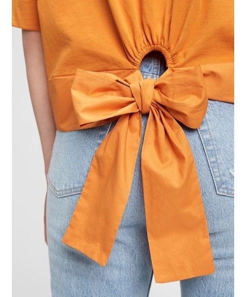 GAP(ギャップ)の「タイバックTシャツ(Tシャツ/カットソー・レディース・ホワイト/ブラック/ネイビー/その他・S/M/L/XL/XS/XXS)」の19枚目の写真