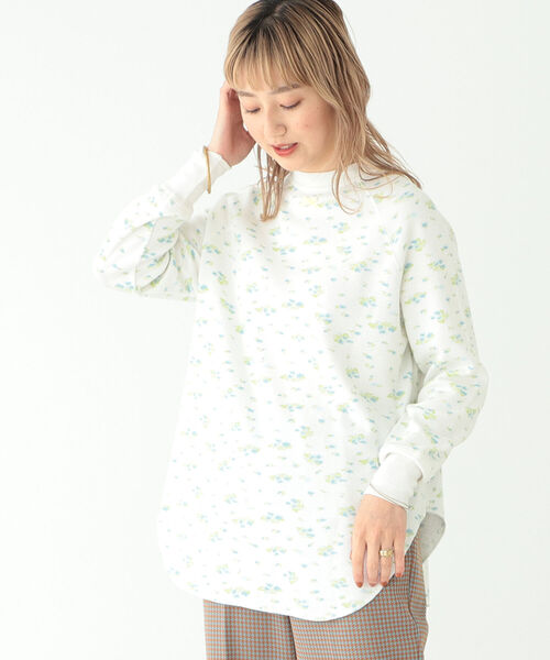 BEAMS BOY（ビームスボーイ）の「BEAMS BOY / フラワー ハニカム ロングスリーブ（Tシャツ/カットソー・レディース・オフホワイト/ミント・ONE SIZE）」の3枚目の写真