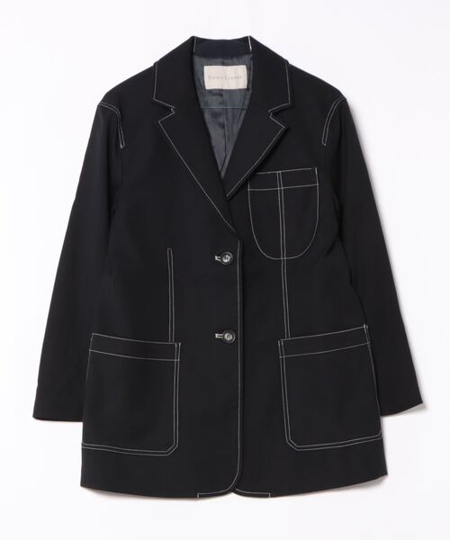 RAY CASSIN(レイカズン)の「TYA Stitch Jacket(テーラードジャケット・レディース・ブラウン/ネイビー・MEDIUM/SMALL)」の2枚目の写真