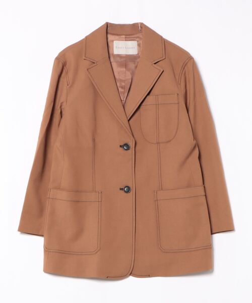RAY CASSIN(レイカズン)の「TYA Stitch Jacket(テーラードジャケット・レディース・ブラウン/ネイビー・MEDIUM/SMALL)」の1枚目の写真