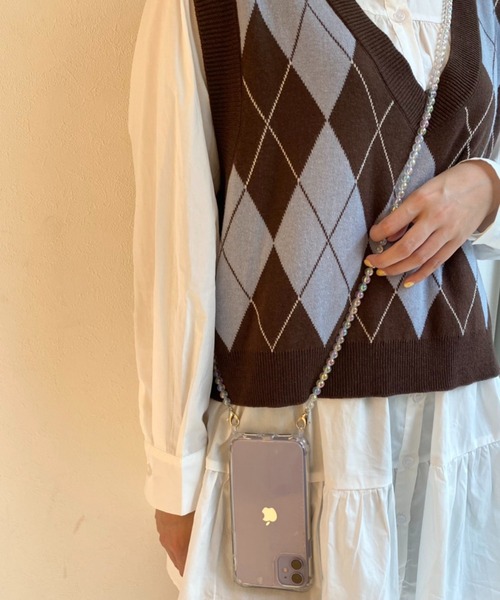 SPINNS（スピンズ）の「【ショルダー付】ビーズチェーンクリアモバイルケース（スマホケース/カバー・レディース・A/B・7/8/12/X/11/13）」の15枚目の写真