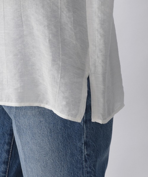 LOWRYS FARM（ローリーズファーム）の「ボリュームフリルブラウスＬＳ　217074（Tシャツ/カットソー・レディース・オフホワイト/ブラック/ブラック系その他/ブルー・FREE）」の13枚目の写真