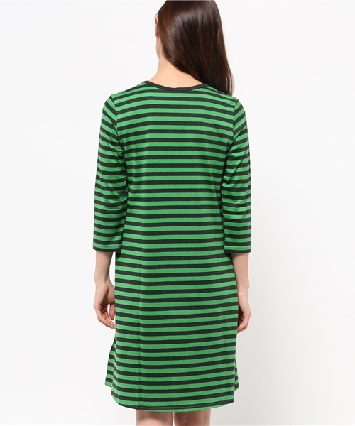 marimekko】TIIAワンピース XSサイズ 152-158 緑×グレー