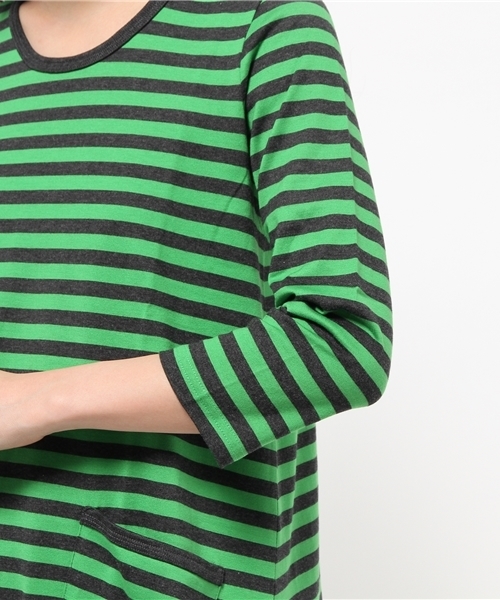 marimekko】TIIAワンピース XSサイズ 152-158 緑×グレー