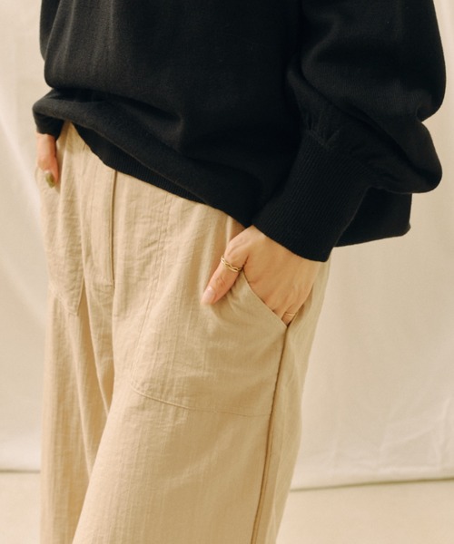 Chez toi（シェトワ）の「サイドパイピングベイカーワイドパンツ（その他パンツ・レディース・カーキ/オレンジ/グレイッシュベージュ・FREE）」の5枚目の写真