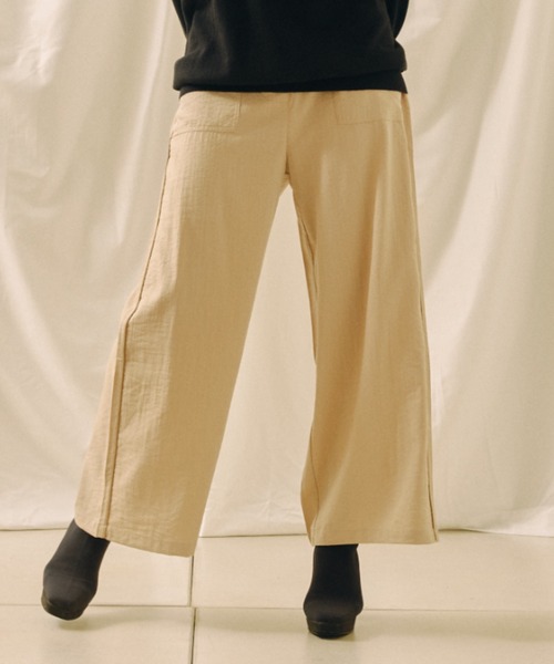 Chez toi（シェトワ）の「サイドパイピングベイカーワイドパンツ（その他パンツ・レディース・カーキ/オレンジ/グレイッシュベージュ・FREE）」の14枚目の写真