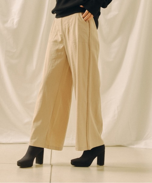 Chez toi（シェトワ）の「サイドパイピングベイカーワイドパンツ（その他パンツ・レディース・カーキ/オレンジ/グレイッシュベージュ・FREE）」の21枚目の写真