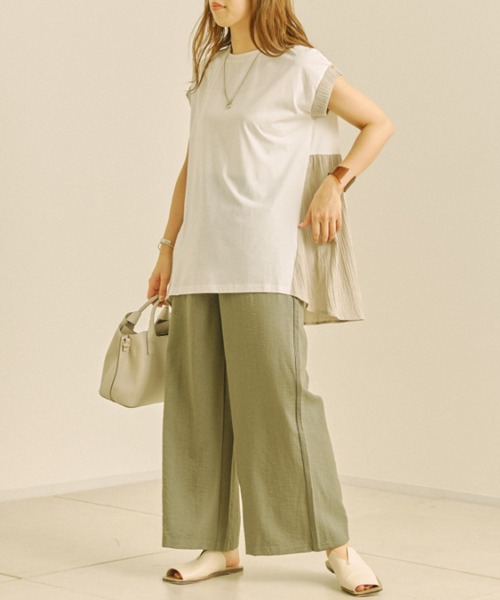 Chez toi（シェトワ）の「サイドパイピングベイカーワイドパンツ（その他パンツ・レディース・カーキ/オレンジ/グレイッシュベージュ・FREE）」の19枚目の写真