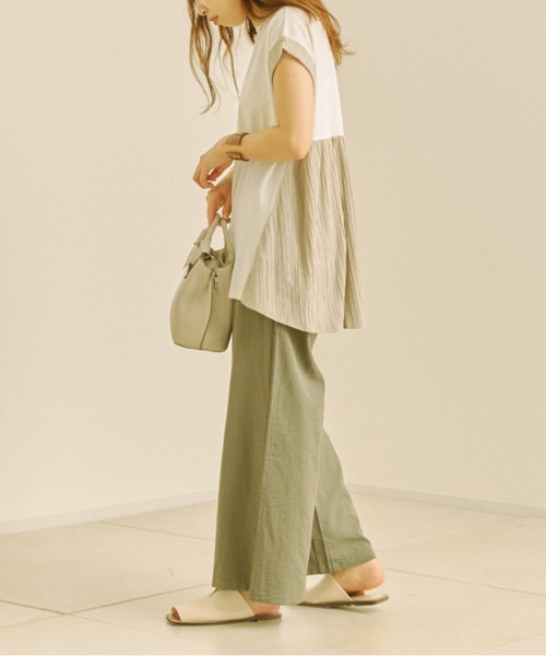 Chez toi（シェトワ）の「サイドパイピングベイカーワイドパンツ（その他パンツ・レディース・カーキ/オレンジ/グレイッシュベージュ・FREE）」の10枚目の写真