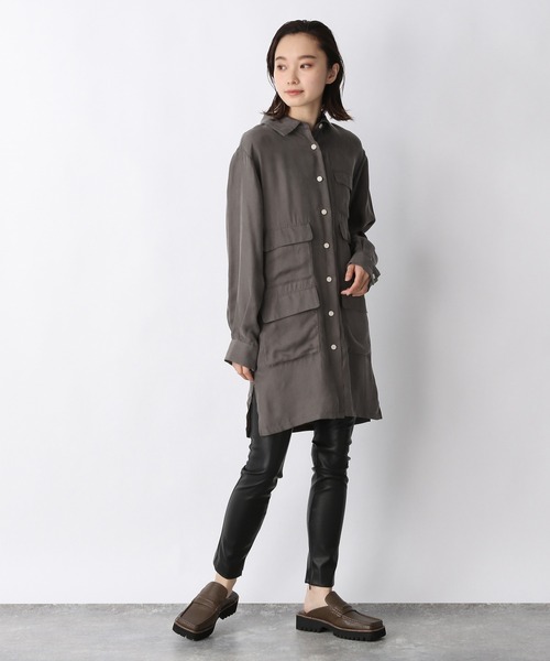 ジーナシス JEANASIS ミリタリーロングシャツ JEANASIS（ジーナシス）の「5ポケミリタリーシャツ⁄215519（シャツ