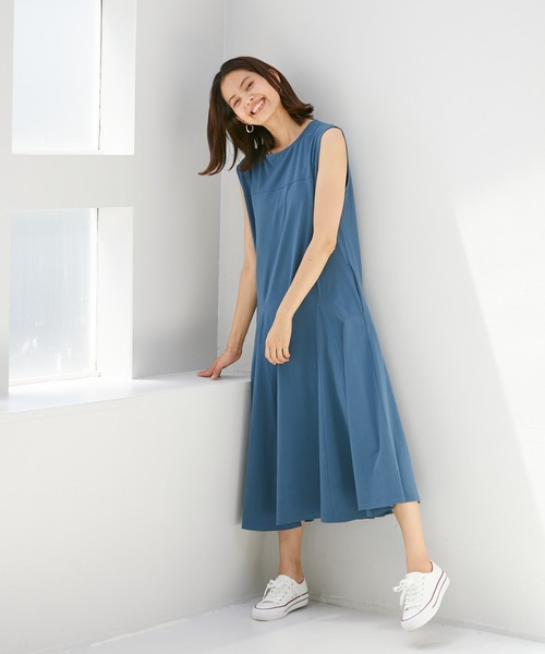 Rewde(ルゥデ)の「切替フレアワンピース(1R05-07230)(ワンピース・レディース・ブルー/ブラウン/チャコールグレー・M)」の16枚目の写真