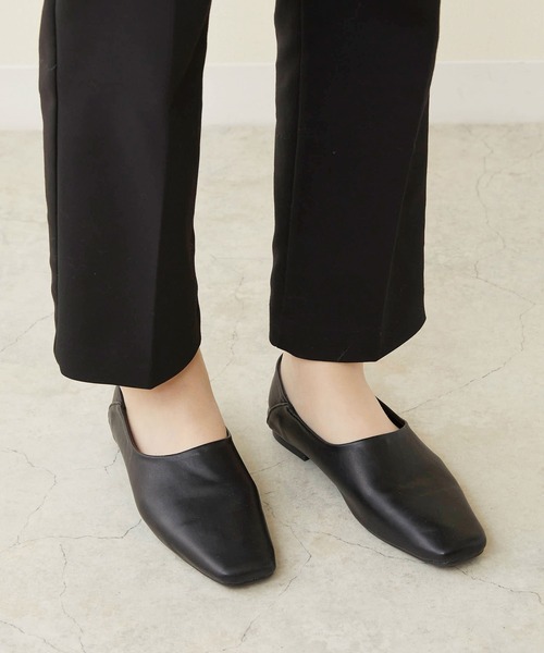 menue（メヌエ）の「スクエアトゥバブーシュ（パンプス・レディース・アイボリー/ブラック/ブラウン・XS/S/M/L/LL/3L）」の3枚目の写真