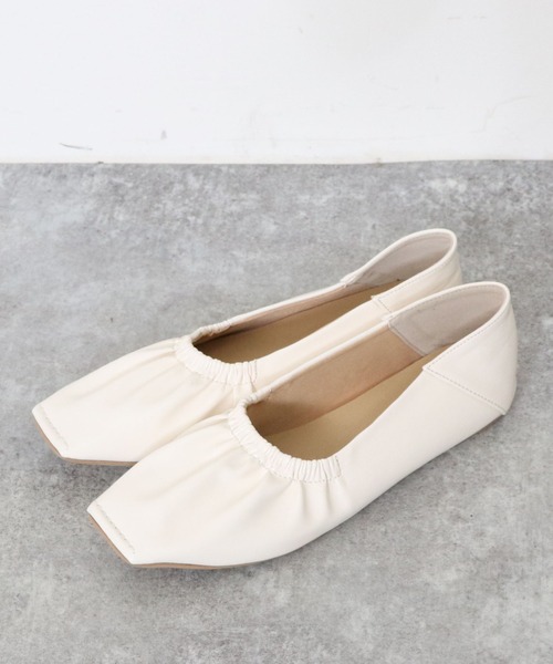 archives（アルシーヴ）の「くしゅくしゅフラットシューズ（バレエシューズ・レディース・ブラック/アイボリー/ブラウン系その他・MEDIUM/LARGE）」の2枚目の写真