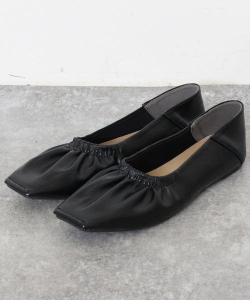 archives（アルシーヴ）の「くしゅくしゅフラットシューズ（バレエシューズ・レディース・ブラック/アイボリー/ブラウン系その他・MEDIUM/LARGE）」の8枚目の写真