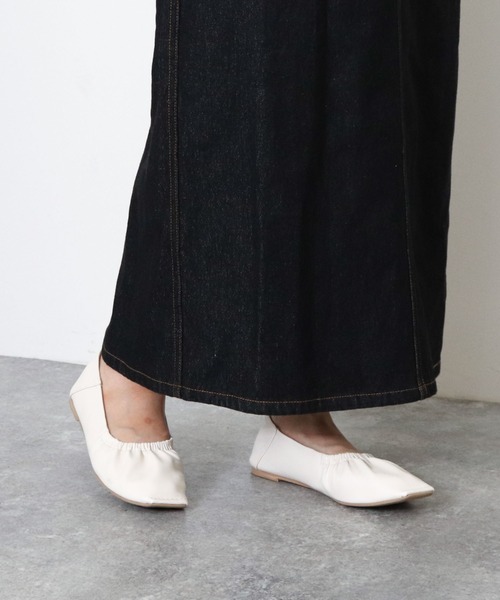 archives（アルシーヴ）の「くしゅくしゅフラットシューズ（バレエシューズ・レディース・ブラック/アイボリー/ブラウン系その他・MEDIUM/LARGE）」の7枚目の写真