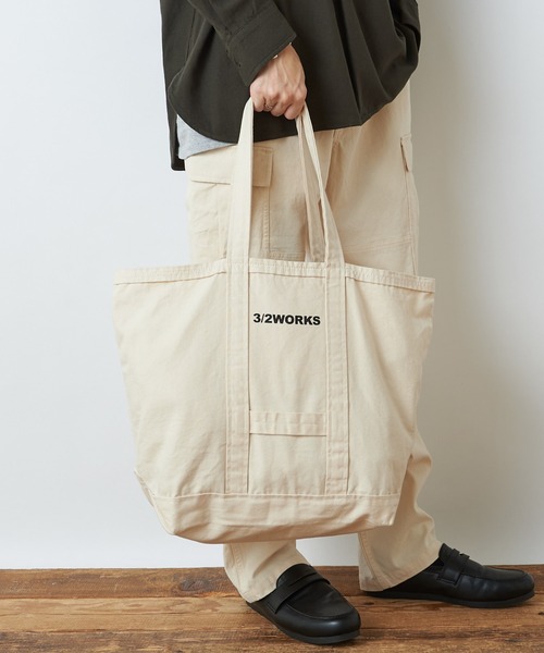CIAOPANIC TYPY（チャオパニックティピー）の「【3/2WORKS/スリーツーワークス】ワークストートバッグ（トートバッグ・メンズ・ネイビー/アイボリー/キャメル・FREE）」の12枚目の写真