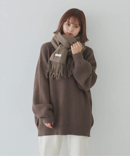 flaner(フラネ)の「オーバーサイズニット【ユニセックス着用可能】(ニット/セーター・レディース・ダークブラウン/ベージュ/ナチュラル・FREE)」の21枚目の写真