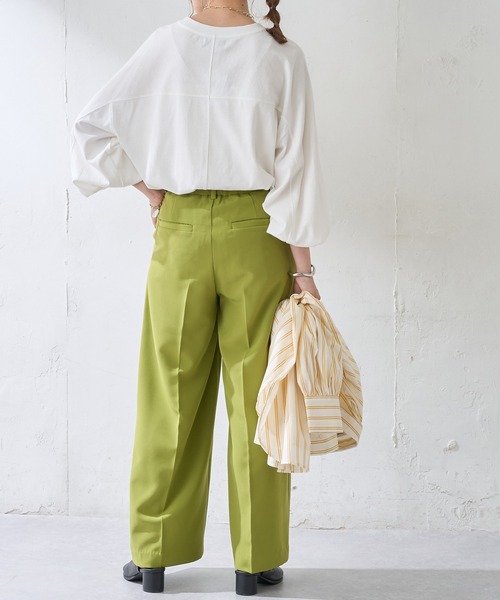 DISCOAT（ディスコート）の「フロッキープリントロングTシャツ（Tシャツ/カットソー・レディース・チャコールグレー/ピンク/オフホワイト/ダークグレー/モカ/ホワイト・FREE）」の11枚目の写真