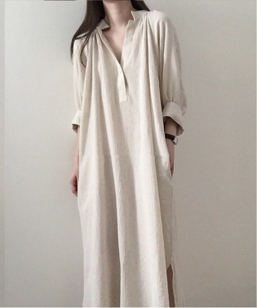 NiiNa（ニーナ）の「【NiiNa】パフスリーブワンピース（ワンピース・レディース・ベージュ・FREE）」の7枚目の写真
