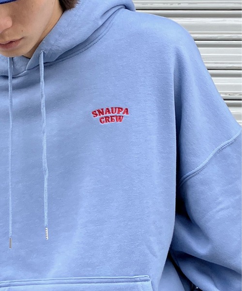 Snap club(スナップクラブ)の「【Snap club】裏起毛ワンポイント刺繍ロゴ オーバーサイズ プルオーバーパーカー(パーカー・メンズ・ライトブルー/ネイビー/ブラック/オートミール/グリーン系その他/オレンジ/ダークベージュ・M/L)」の20枚目の写真