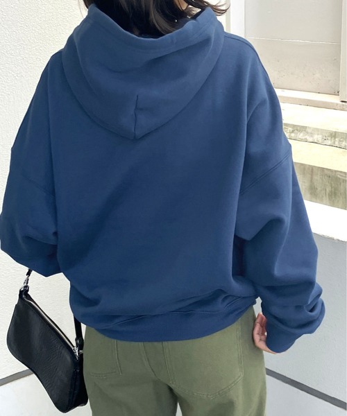 Snap club(スナップクラブ)の「【Snap club】裏起毛ワンポイント刺繍ロゴ オーバーサイズ プルオーバーパーカー(パーカー・メンズ・ライトブルー/ネイビー/ブラック/オートミール/グリーン系その他/オレンジ/ダークベージュ・M/L)」の14枚目の写真