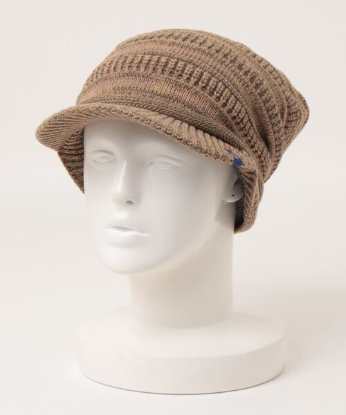 チャイハネ（チャイハネ）の「【チャイハネ】つば付き変形ニットキャップ（ニットキャップ/ビーニー・メンズ・ライトグレー/ワイン/ブラウン/ブラック/オレンジ/キャメル/ベージュ/カーキ/ネイビー・FREE）」の4枚目の写真
