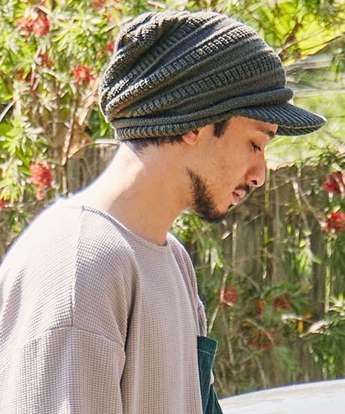 チャイハネ（チャイハネ）の「【チャイハネ】つば付き変形ニットキャップ（ニットキャップ/ビーニー・メンズ・ライトグレー/ワイン/ブラウン/ブラック/オレンジ/キャメル/ベージュ/カーキ/ネイビー・FREE）」の6枚目の写真