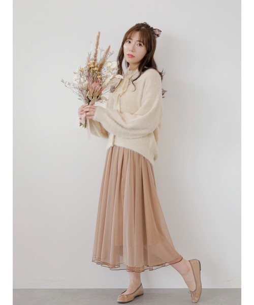 Areeam（アリーム）の「甘え上手なシャギーニットカーディガン（カーディガン/ボレロ・レディース・ベージュ/ブラウン/ピンク/サックスブルー・FREE）」の5枚目の写真