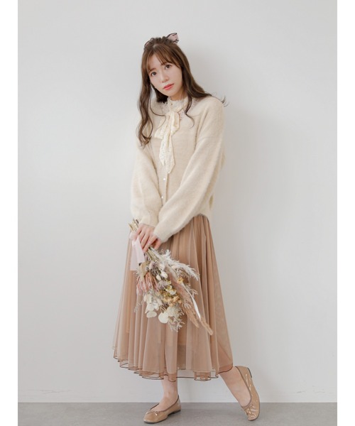 Areeam（アリーム）の「甘え上手なシャギーニットカーディガン（カーディガン/ボレロ・レディース・ベージュ/ブラウン/ピンク/サックスブルー・FREE）」の6枚目の写真