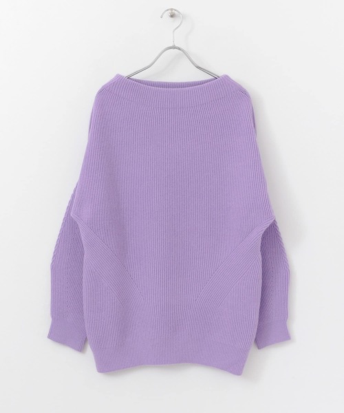 KBF+(ケービーエフプラス)の「KBF+ 片畦ボトルネックニット∴(ニット/セーター・レディース・アイボリー/パープル/ダークブラウン・ONE)」の17枚目の写真