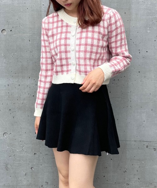 titty＆Co. PETIT（ティティアンドコープティ）の「【titty&Co.PETIT】リブフレアミニスカート（スカート・レディース・ベージュ/レッド/ブラック/ブラウン・FREE）」の2枚目の写真