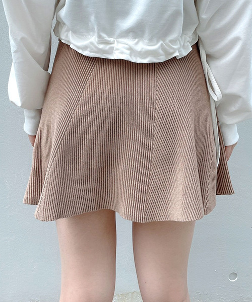 titty＆Co. PETIT（ティティアンドコープティ）の「【titty&Co.PETIT】リブフレアミニスカート（スカート・レディース・ベージュ/レッド/ブラック/ブラウン・FREE）」の9枚目の写真