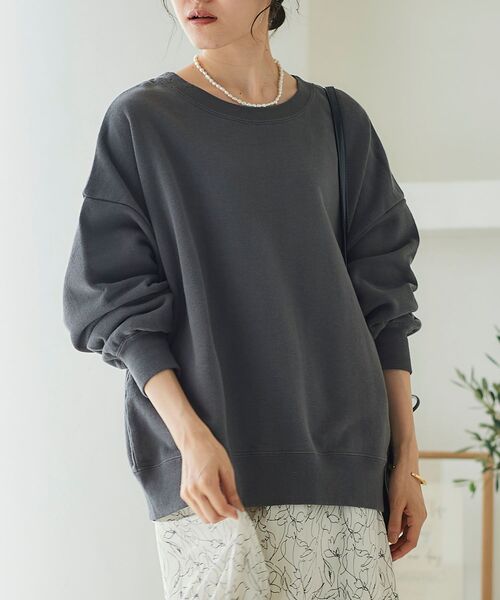 le.coeur blanc(ルクールブラン)の「バックロゴリラックス裏毛プルオーバー(スウェット・レディース・ベージュ/ダークグレー・FREE)」の7枚目の写真