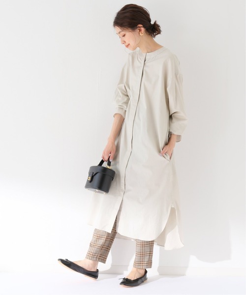 セール Slobe 手洗い可 Eslow エスロー クルーネックロングシャツワンピース ワンピース ワンピース ドレス Slobe Iena スローブイエナ のファッション 手洗い可 普及タイプ