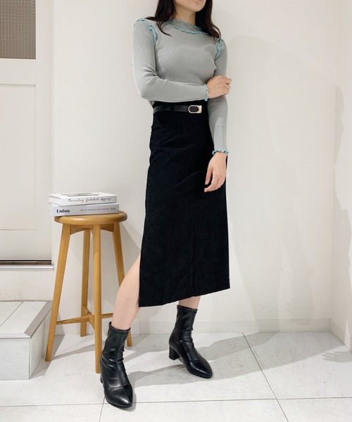 CLEA（クレア）の「ベルト付きコーデュロイタイトスカート（スカート・レディース・ブラウン/ブラック・FREE）」の8枚目の写真