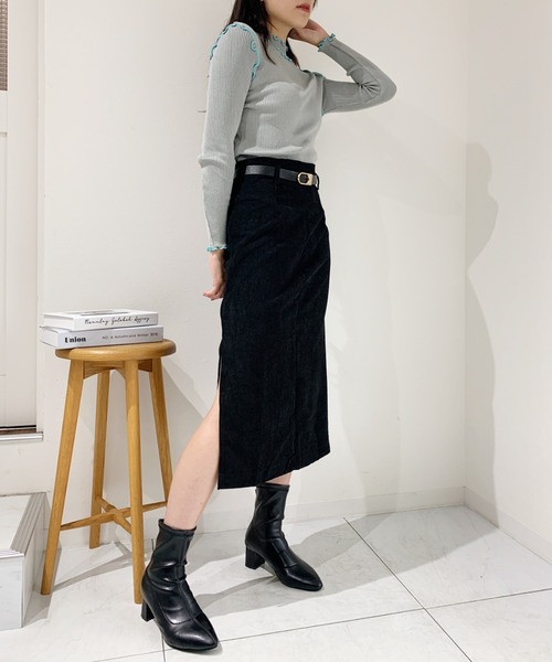 CLEA（クレア）の「ベルト付きコーデュロイタイトスカート（スカート・レディース・ブラウン/ブラック・FREE）」の9枚目の写真