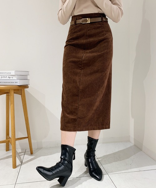 CLEA（クレア）の「ベルト付きコーデュロイタイトスカート（スカート・レディース・ブラウン/ブラック・FREE）」の19枚目の写真