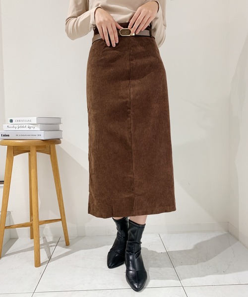 CLEA（クレア）の「ベルト付きコーデュロイタイトスカート（スカート・レディース・ブラウン/ブラック・FREE）」の18枚目の写真