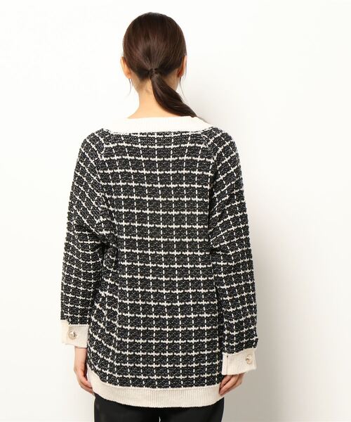 SpRay（スプレイ）の「ジャガードラメバイカラーロングカーディガン（カーディガン/ボレロ・レディース・アイボリー/ブラック・FREE）」の11枚目の写真