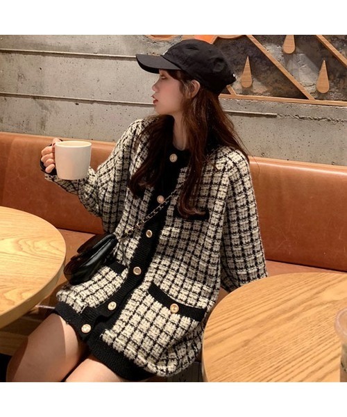 SpRay（スプレイ）の「ジャガードラメバイカラーロングカーディガン（カーディガン/ボレロ・レディース・アイボリー/ブラック・FREE）」の14枚目の写真