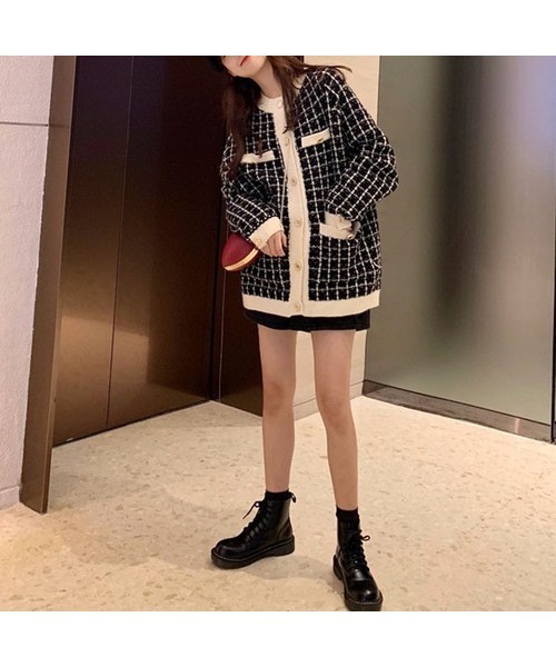 SpRay（スプレイ）の「ジャガードラメバイカラーロングカーディガン（カーディガン/ボレロ・レディース・アイボリー/ブラック・FREE）」の5枚目の写真