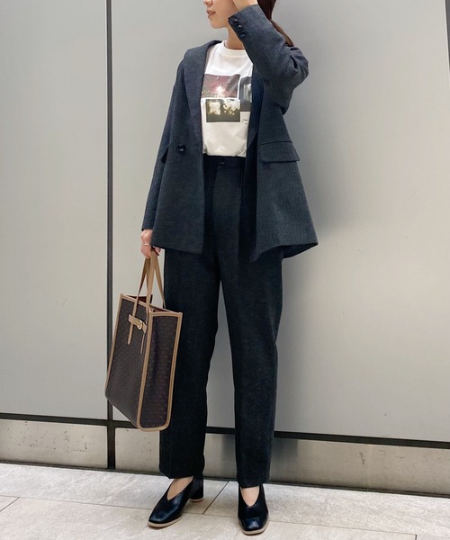 mysty woman(ミスティウーマン)の「旬なセットアップコーデが完成 チェックツイードアソートパンツ 238385(スラックス・レディース・ブラウン/グレー/ブラック・FREE)」の20枚目の写真