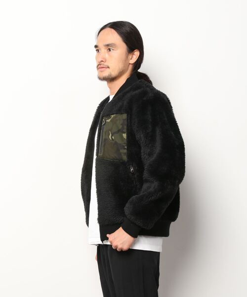 Retro Grade（レトログレード）の「【RETRO GRADE】CAMO POCKET BOA JACKET/ レトログレード カモポケットボアジャケット（ブルゾン・メンズ・ナチュラル/ブラック・MEDIUM/LARGE/SMALL/X-LARGE/X-SMALL）」の5枚目の写真