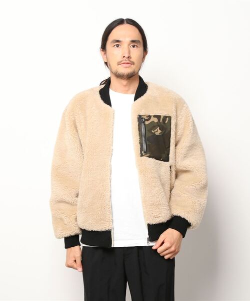 Retro Grade（レトログレード）の「【RETRO GRADE】CAMO POCKET BOA JACKET/ レトログレード カモポケットボアジャケット（ブルゾン・メンズ・ナチュラル/ブラック・MEDIUM/LARGE/SMALL/X-LARGE/X-SMALL）」の14枚目の写真