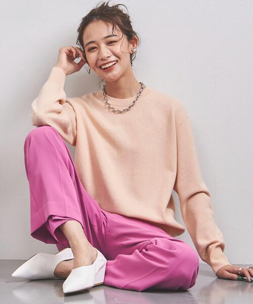 UNITED ARROWS（ユナイテッドアローズ）の「＜UNITED ARROWS＞W バイアス クルーネック ニット W（ニット/セーター・レディース・オフホワイト/ライトピンク/ライラック・FREE）」の8枚目の写真