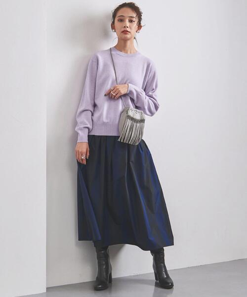 UNITED ARROWS（ユナイテッドアローズ）の「＜UNITED ARROWS＞W バイアス クルーネック ニット W（ニット/セーター・レディース・オフホワイト/ライトピンク/ライラック・FREE）」の12枚目の写真