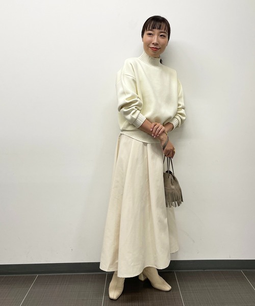 LOUNGEDRESS（ラウンジドレス）の「【再登場】タフタフレアスカート（スカート・レディース・ブラック/カーキ/アイボリー/チャコールグレー/オフホワイト・FREE）」の10枚目の写真