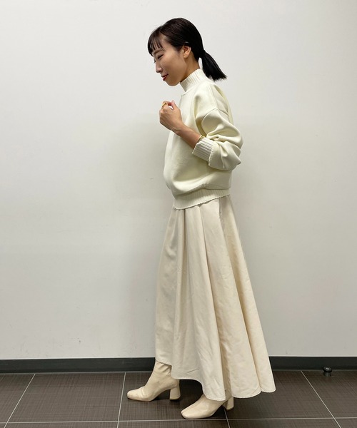 LOUNGEDRESS（ラウンジドレス）の「【再登場】タフタフレアスカート（スカート・レディース・ブラック/カーキ/アイボリー/チャコールグレー/オフホワイト・FREE）」の17枚目の写真